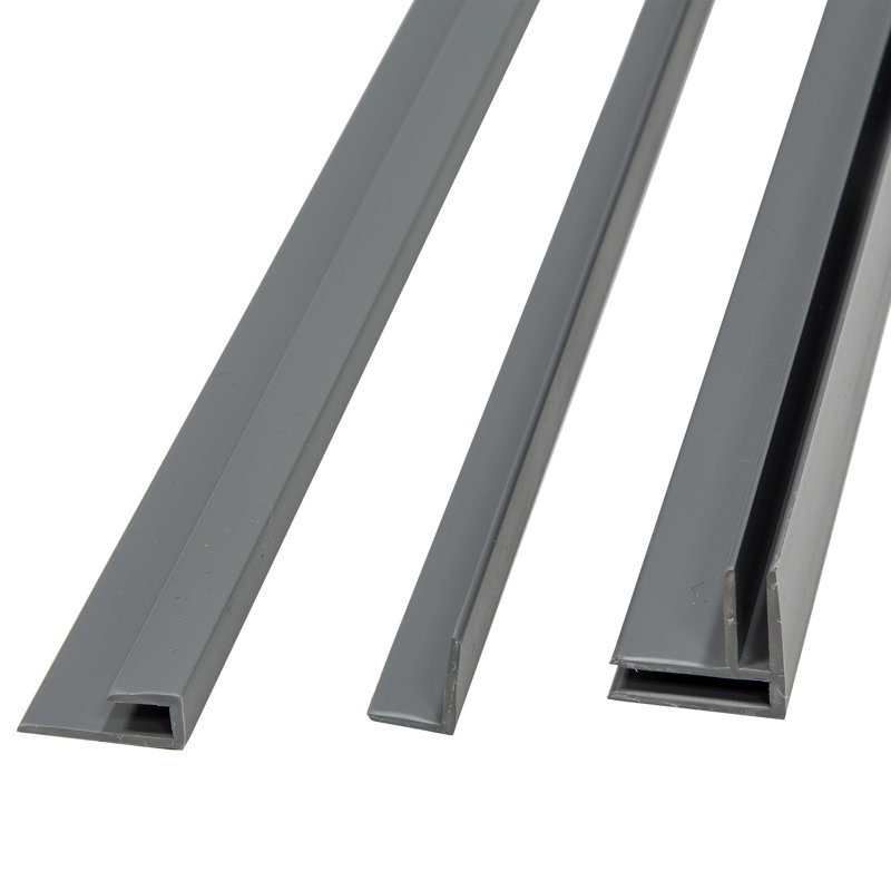 DumaWall 60" x 0.94" Plastic Corner Piece Tile Trim in Dark Gray Wayfair